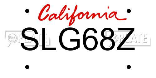SLG68Z California License Plate