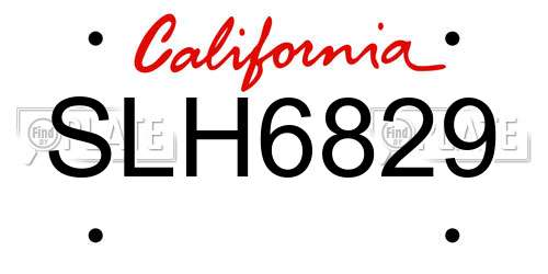 SLH6829 California License Plate