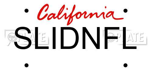 SLIDNFL California License Plate