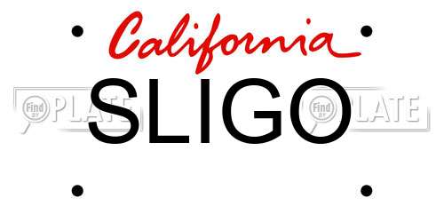 SLIGO California License Plate