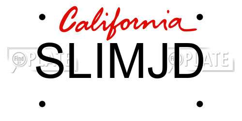 SLIMJD California License Plate