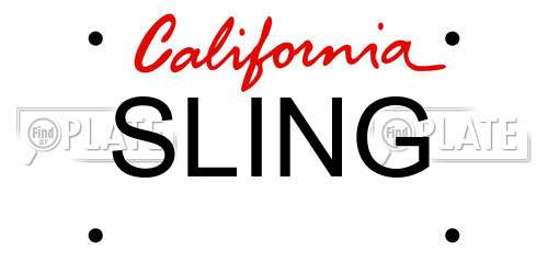 SLING California License Plate
