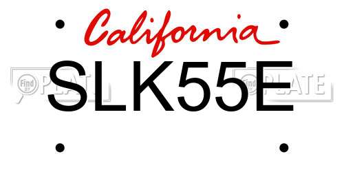 SLK55E California License Plate