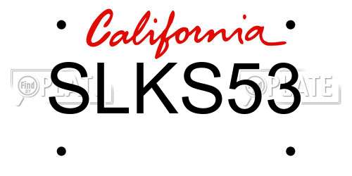 SLKS53 California License Plate