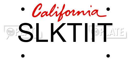 SLKTIIT California License Plate