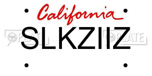 SLKZIIZ California License Plate
