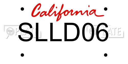 SLLD06 California License Plate