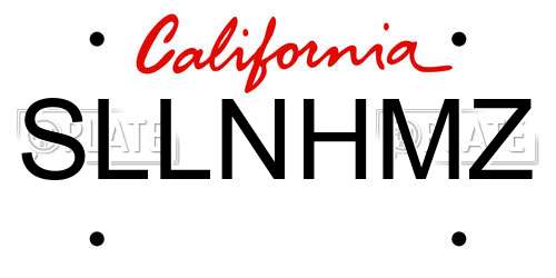 SLLNHMZ California License Plate