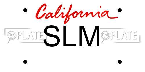 SLM California License Plate