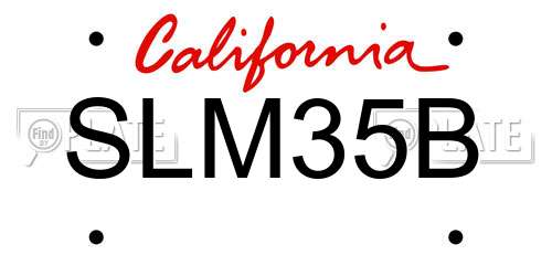 SLM35B California License Plate