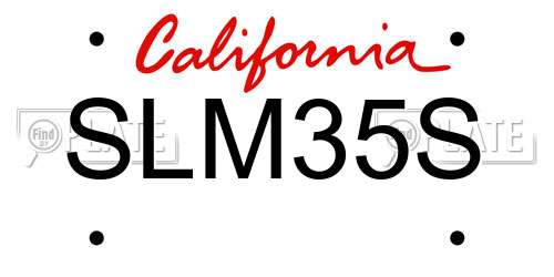 SLM35S California License Plate