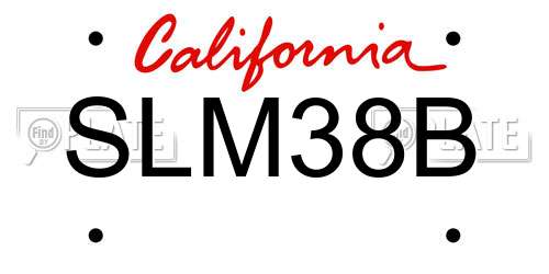 SLM38B California License Plate