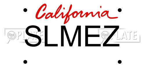 SLMEZ California License Plate