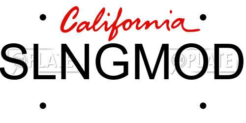 SLNGMOD California License Plate