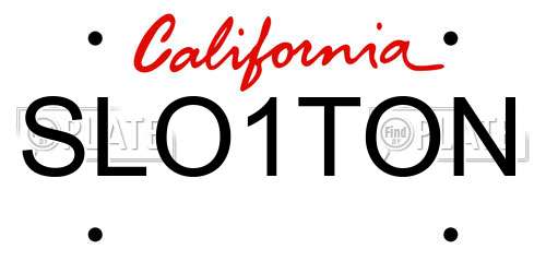 SLO1TON California License Plate