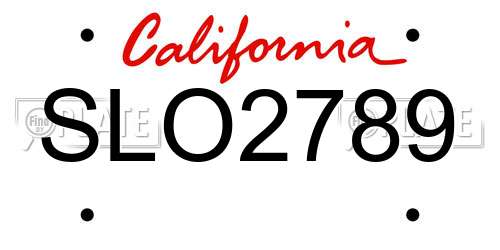 SLO2789 California License Plate