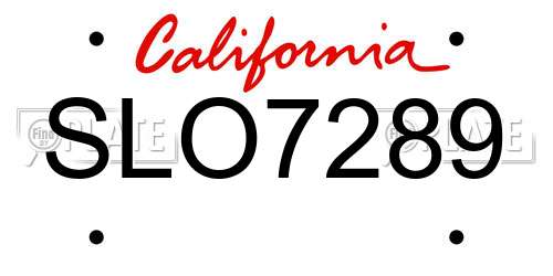 SLO7289 California License Plate