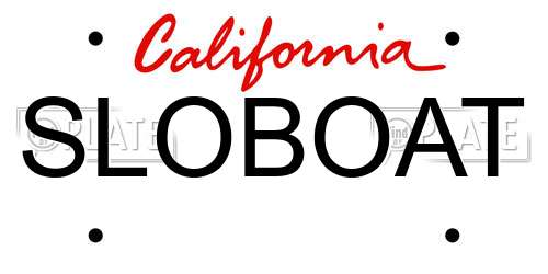 SLOBOAT California License Plate