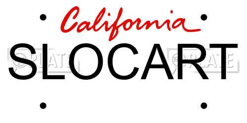 SLOCART California License Plate