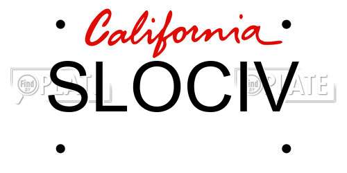SLOCIV California License Plate