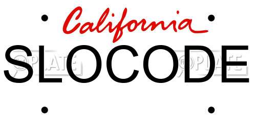 SLOCODE California License Plate