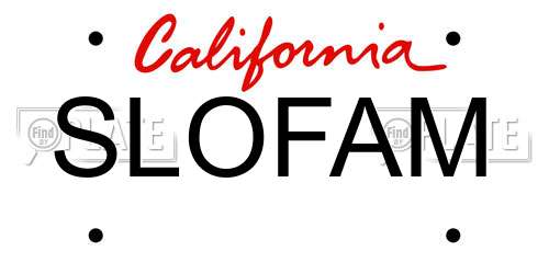 SLOFAM California License Plate