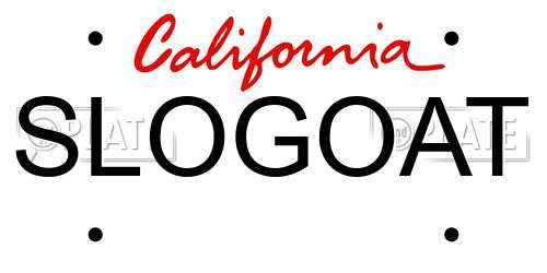 SLOGOAT California License Plate
