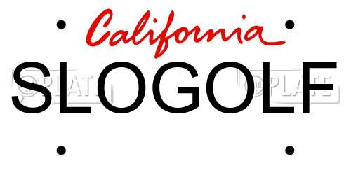 SLOGOLF California License Plate