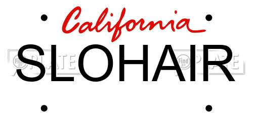 SLOHAIR California License Plate
