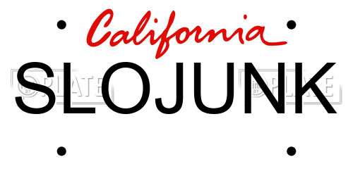 SLOJUNK California License Plate