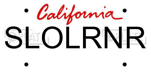 SLOLRNR California License Plate