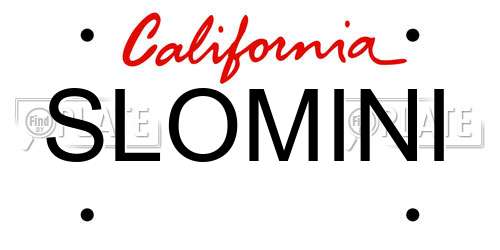 SLOMINI California License Plate