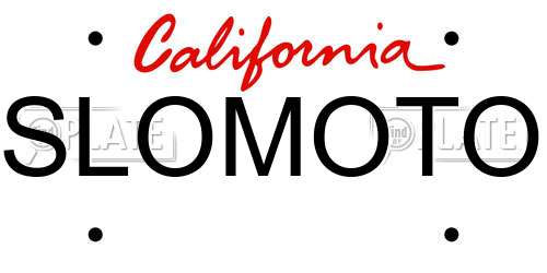 SLOMOTO California License Plate