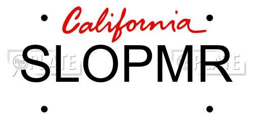 SLOPMR California License Plate