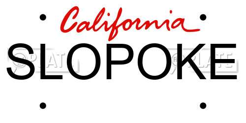 SLOPOKE California License Plate