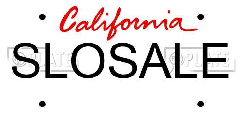 SLOSALE California License Plate