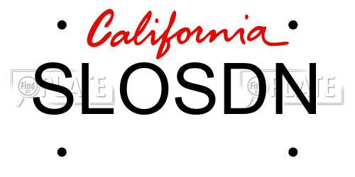 SLOSDN California License Plate