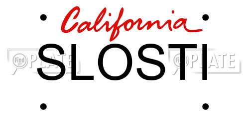 SLOSTI California License Plate