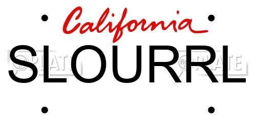 SLOURRL California License Plate