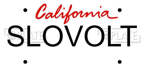 SLOVOLT California License Plate