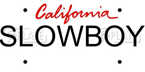 SLOWBOY California License Plate