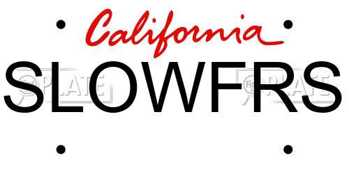 SLOWFRS California License Plate