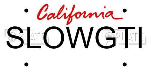 SLOWGTI California License Plate
