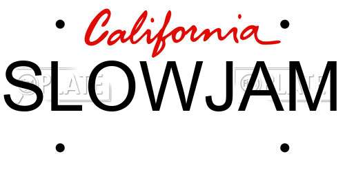 SLOWJAM California License Plate