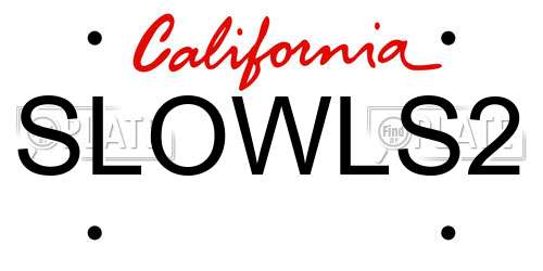 SLOWLS2 California License Plate