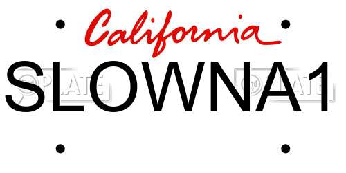 SLOWNA1 California License Plate