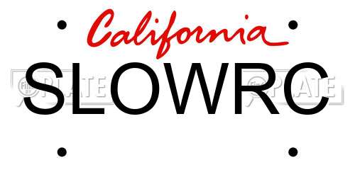 SLOWRC California License Plate