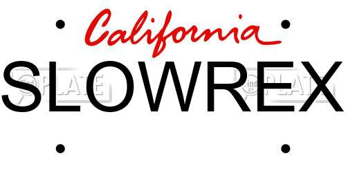 SLOWREX California License Plate