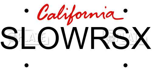SLOWRSX California License Plate
