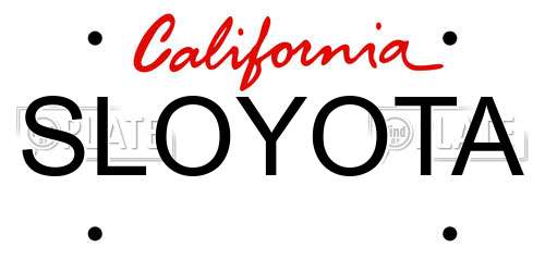 SLOYOTA California License Plate